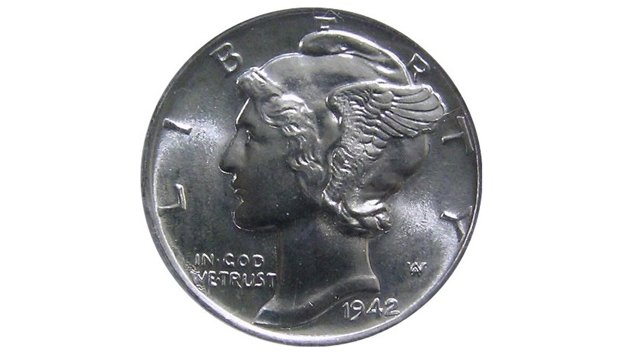 1942 1 Mercury Dime