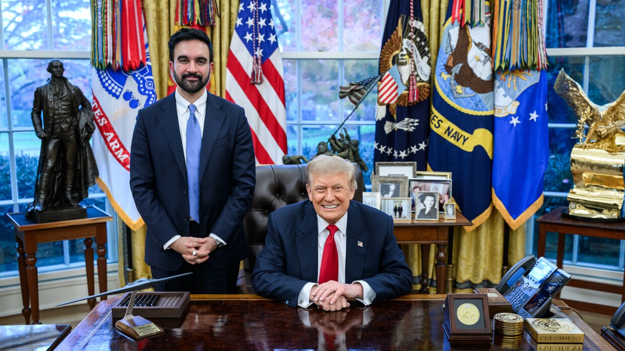 Donald Trump and Zohran Mamdani meeting at the Oval Office