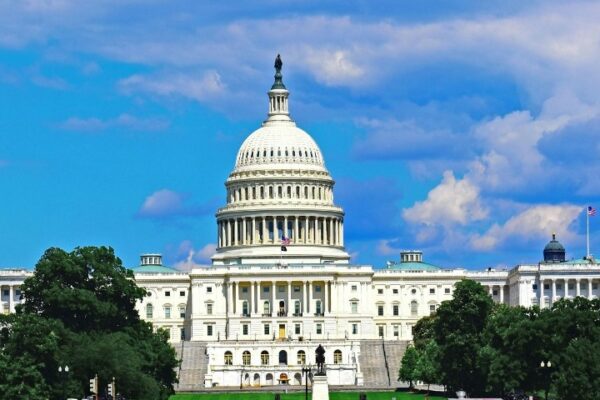 Stunning daytime view of the United States Capitol Building in Washington, DC, on a clear day.
