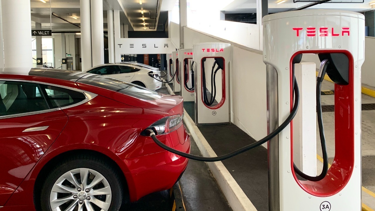 Tesla charging stations at Pacific Fair, Queensland
