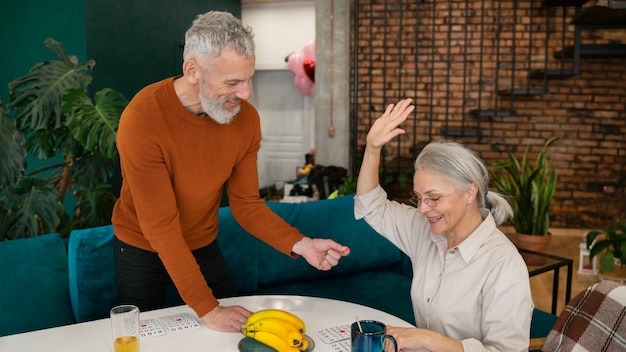 People playing bingo together