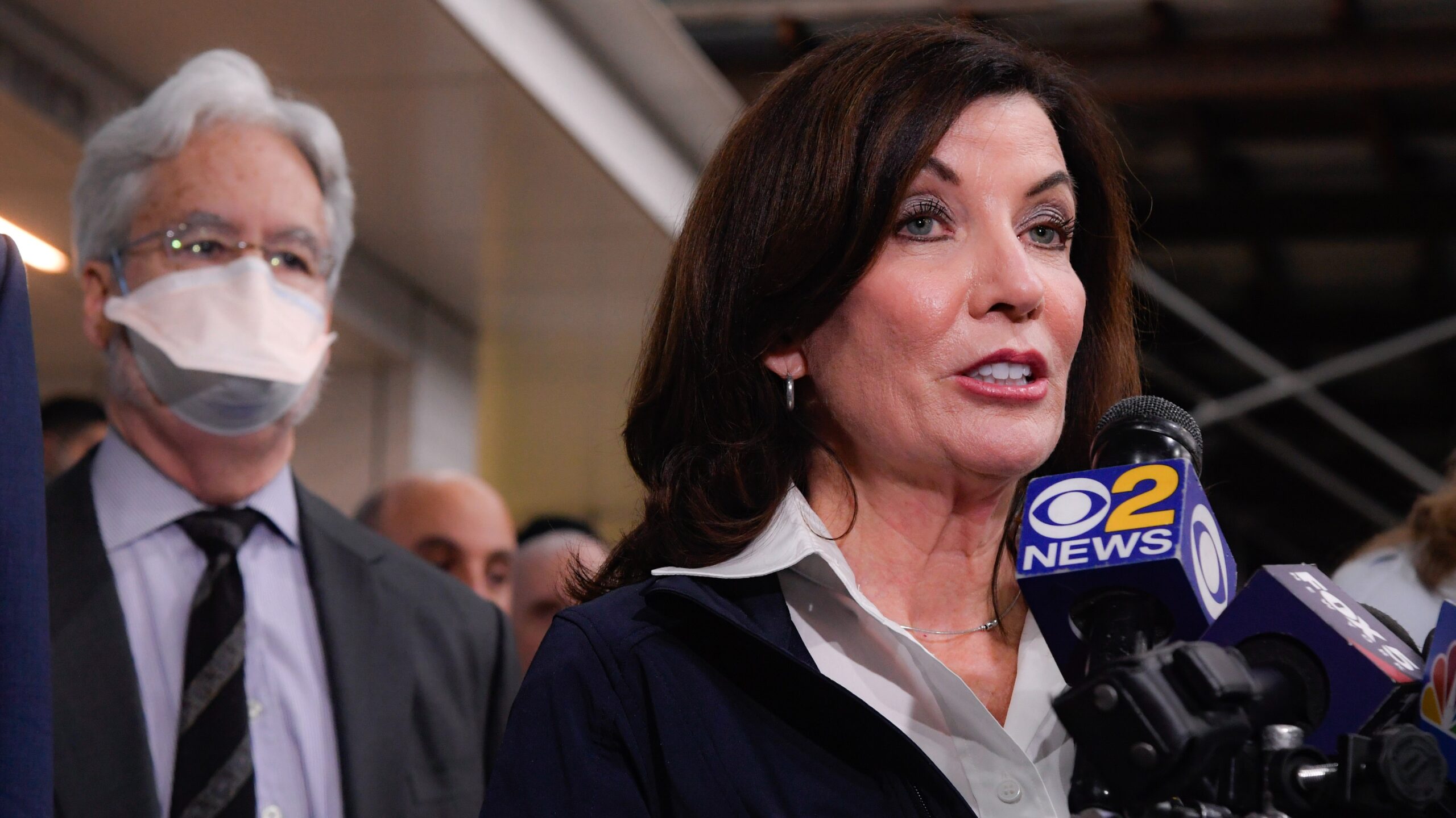 Gov. Kathy Hochul speaks during the Maimonides Visit