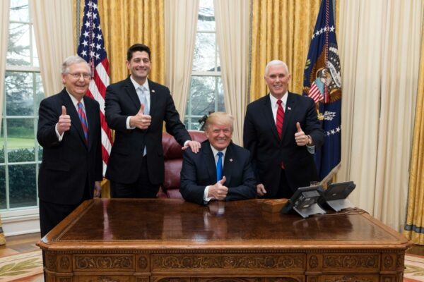 Trump, Pence, Ryan, McConnell celebrate tax cut passage