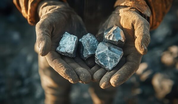 Professional Miners Holding Precious Platinum and Silver for Business or Industry Use in Production Settings
