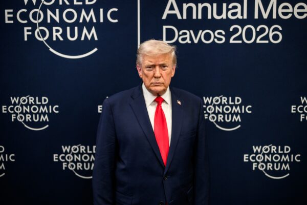 P20260121DT-1148 President Donald Trump delivers remarks at the World Economic Forum in Davos, Switzerland