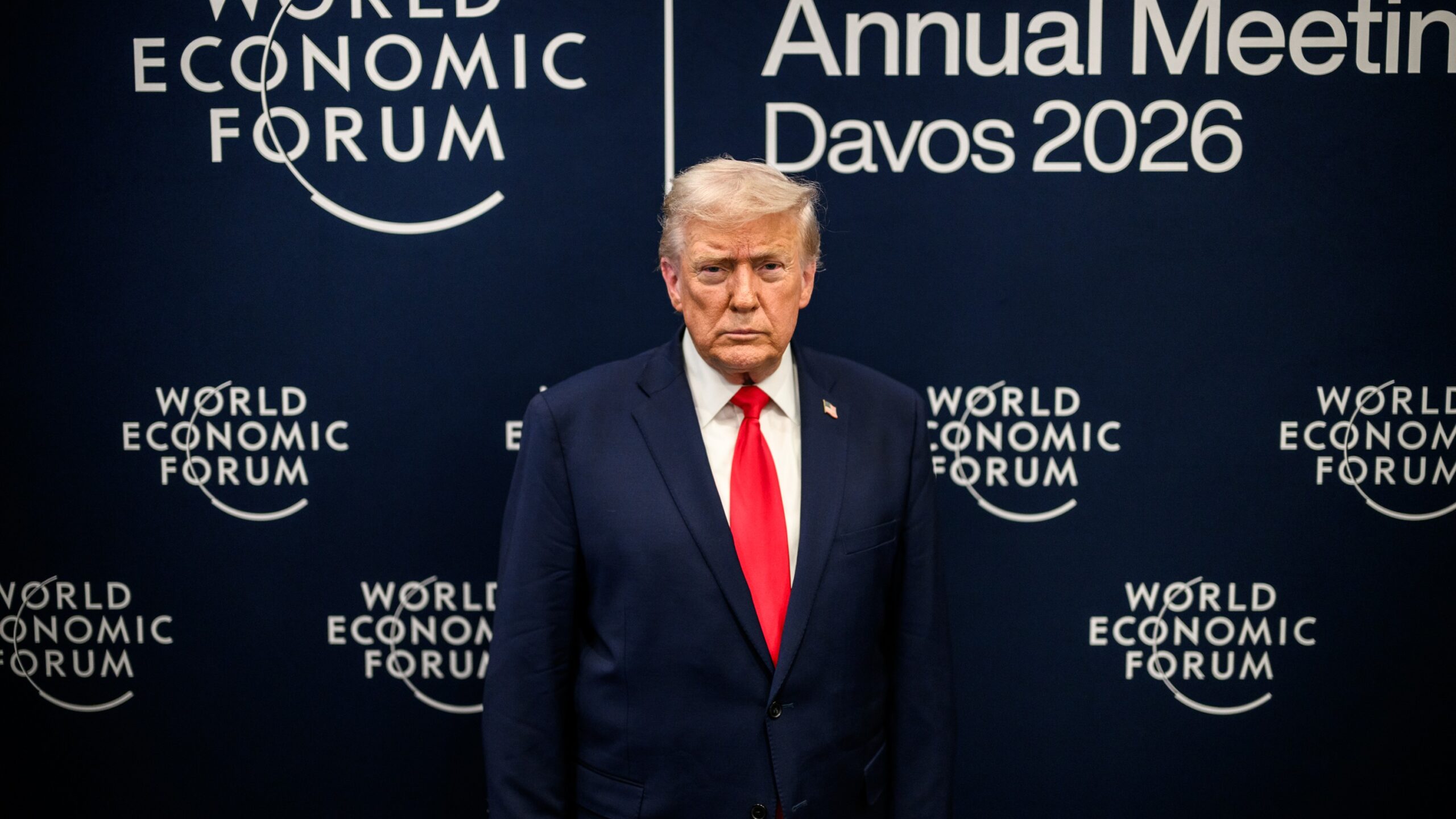 P20260121DT-1148 President Donald Trump delivers remarks at the World Economic Forum in Davos, Switzerland