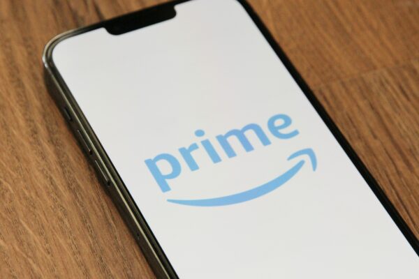 a phone with the amazon prime logo on it