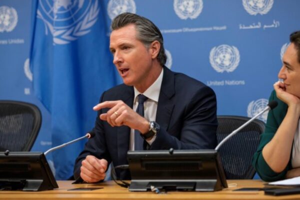 Gavin Newsom speaking at Climate Week NYC