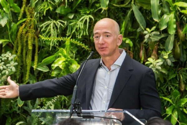 Jeff Bezos at Amazon Spheres Grand Opening in Seattle