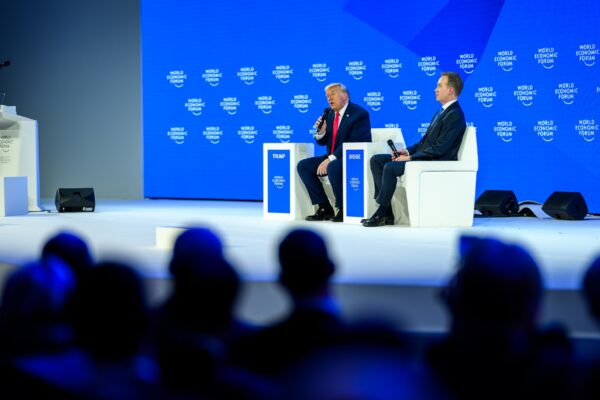 P20260121DT-1037 President Donald Trump delivers remarks at the World Economic Forum in Davos, Switzerland