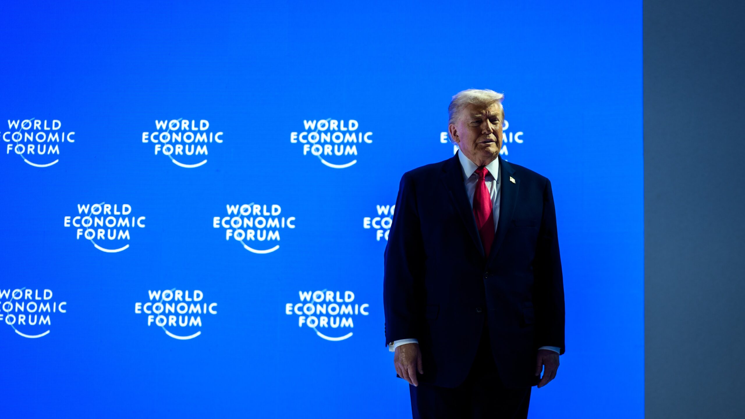 P20260121DT-0433 President Donald Trump delivers remarks at the World Economic Forum in Davos, Switzerland