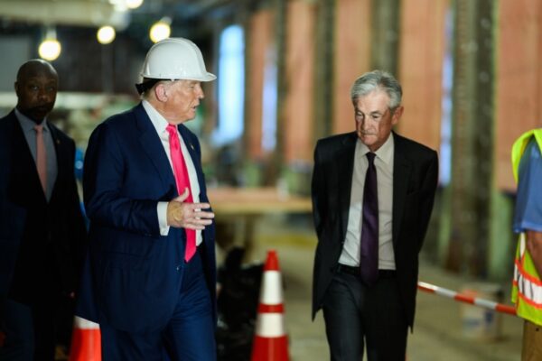 President Donald Trump tours the Federal Reserve alongside Fed Chair Jerome Powell and Sen. Tim Scott (54678991505)