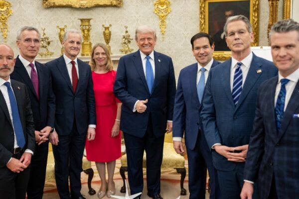 President Donald Trump poses for a photo with Prime Minister Gahr Store of Norway (54476050740)