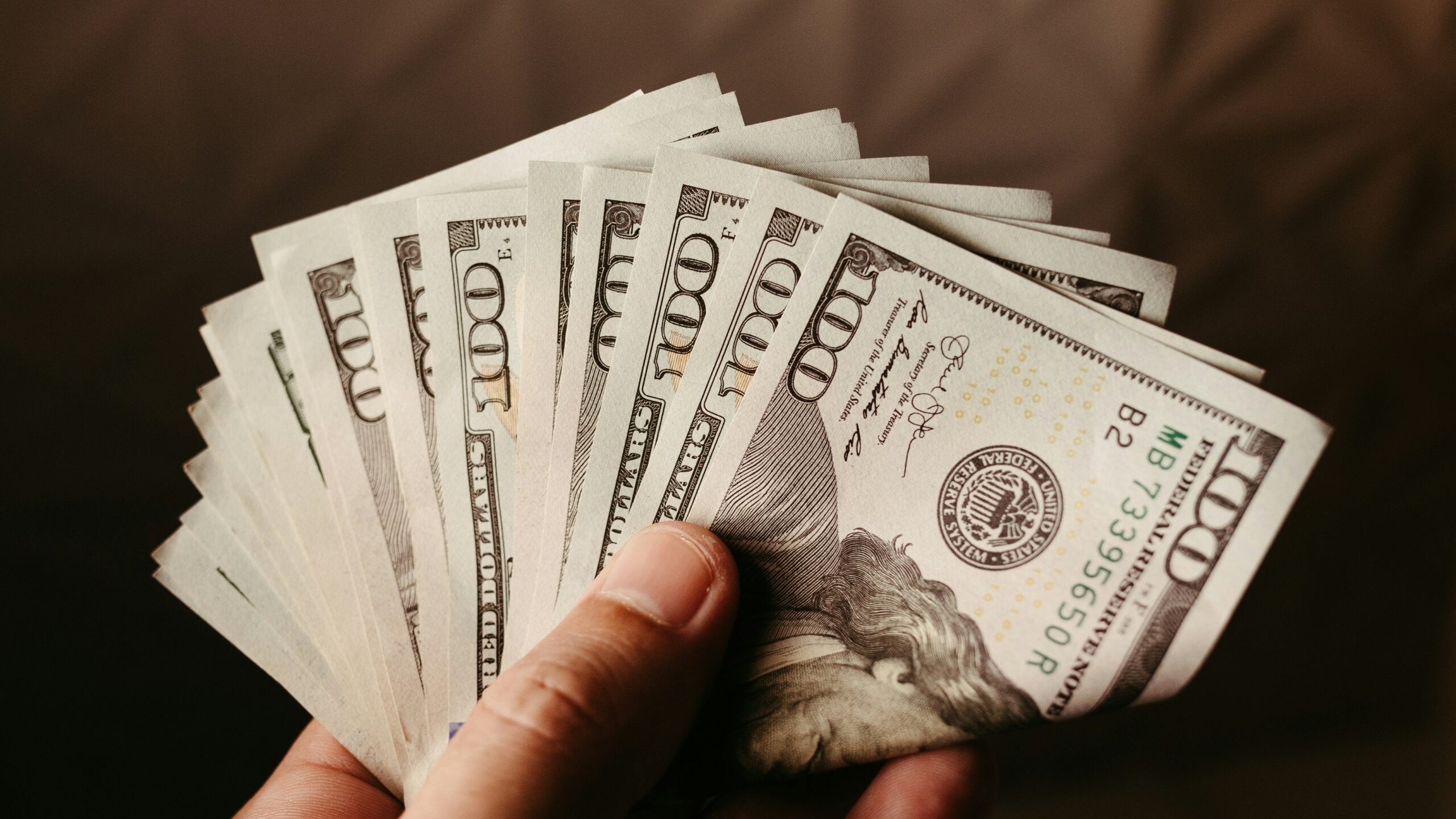 a person holding a bunch of money in their hand