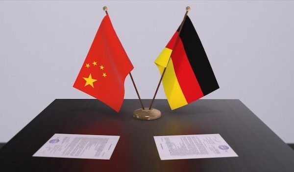 Germany and China flag Politics concept partner deal between countries Partnership agreement