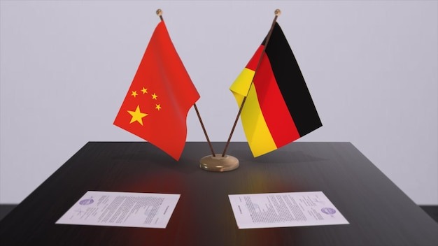 Germany and China flag Politics concept partner deal between countries Partnership agreement