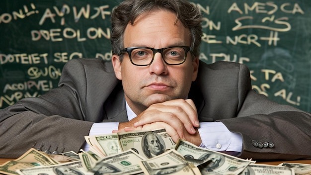 Happy middle aged business man executive using mobile phone sitting outside office Stylish