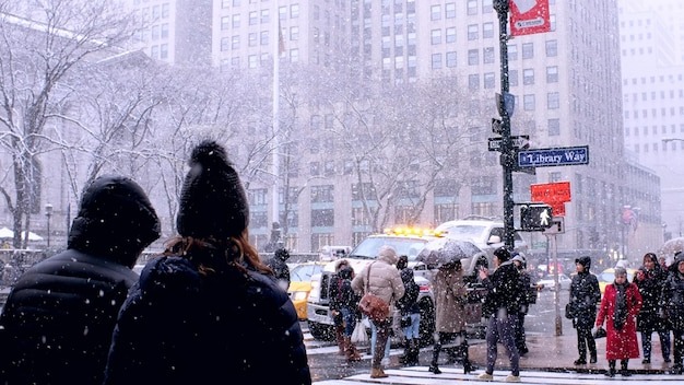 People Enjoy in Snowy Weather