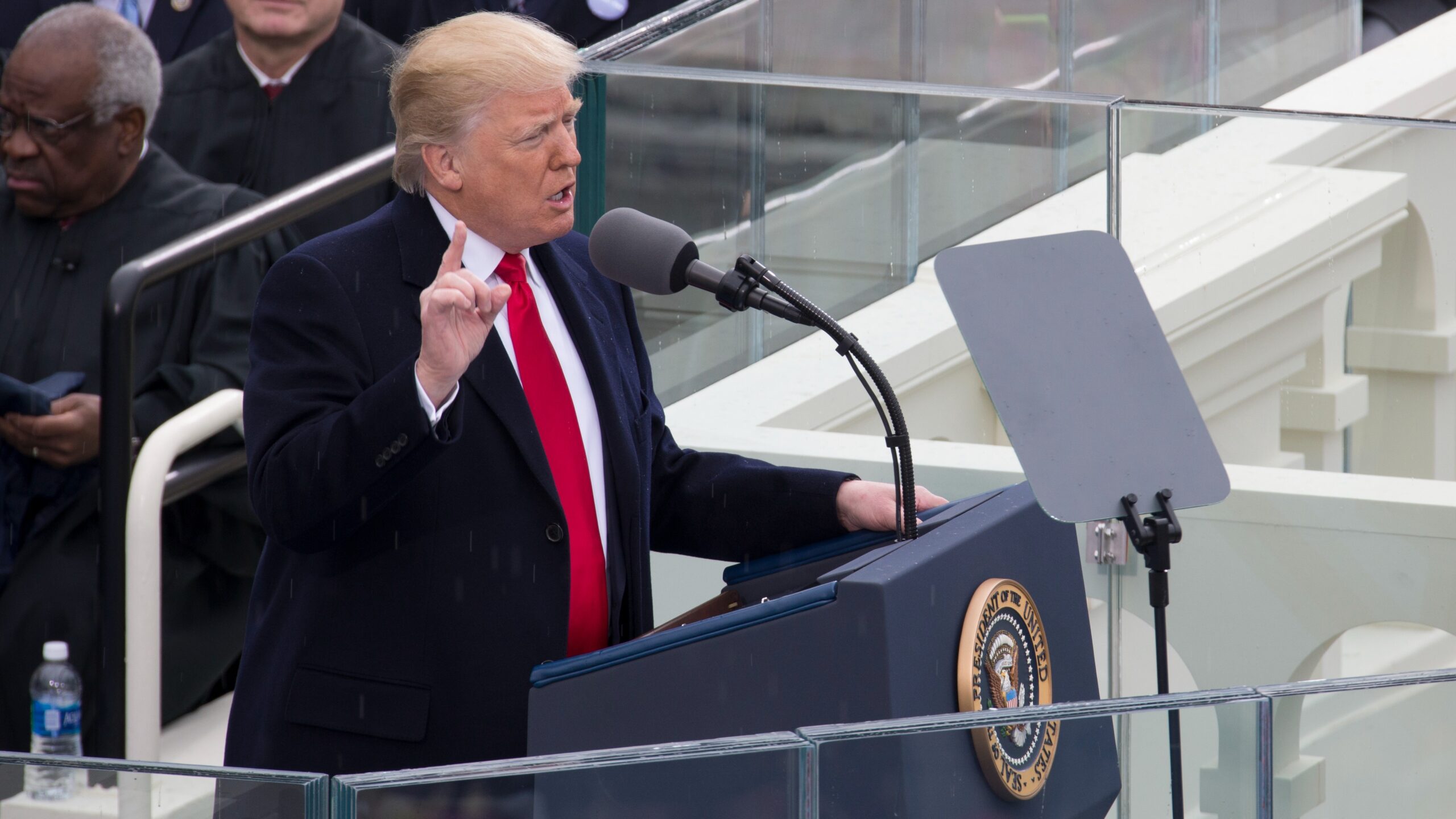 Donald Trump delivering inauguration speech 2017