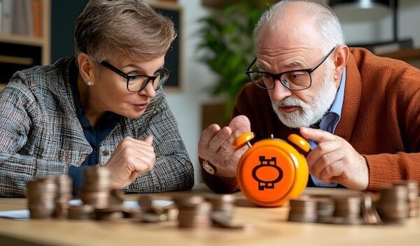 Financial Advisor Explaining Investment Benefits to Client with Data Analysis