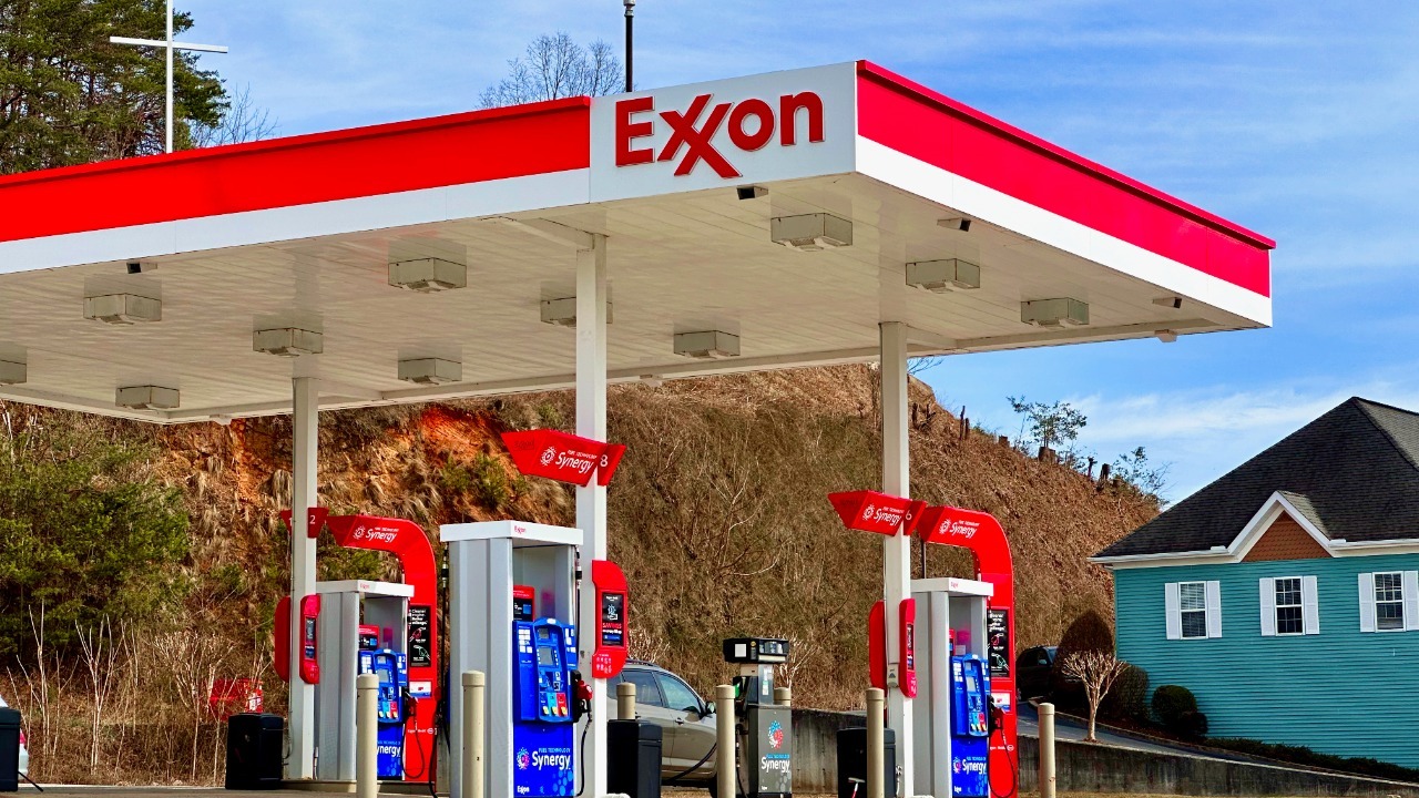 An ExxonMobil gas station in Hiawassee, Georgia