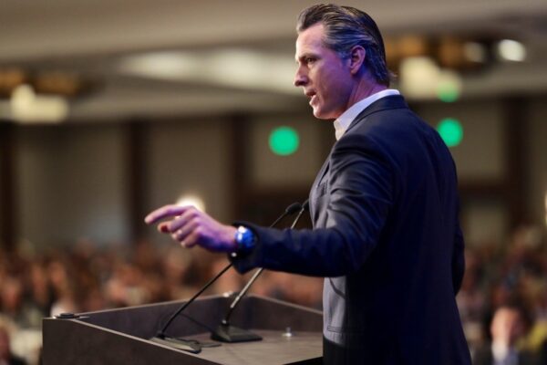 Gavin Newsom speaking at the California Economic Summit
