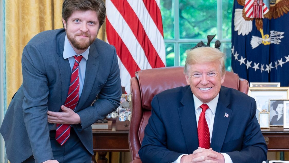 Buck Sexton with President Donald J. Trump in the Oval Office of the White House