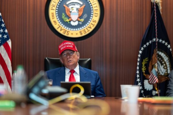 President Donald Trump and his national security team meet in the Situation Room of the White House (54608802661)