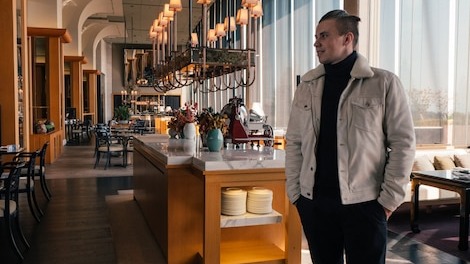 Business man in the hotel