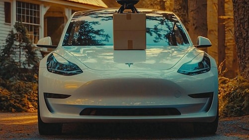 A Robot with delivery boxes delivery robot