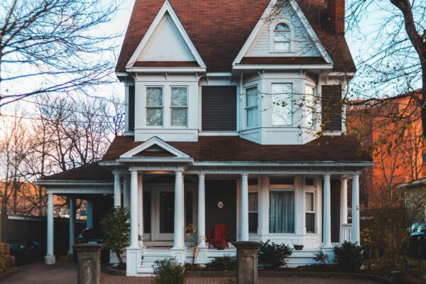 white and brown house