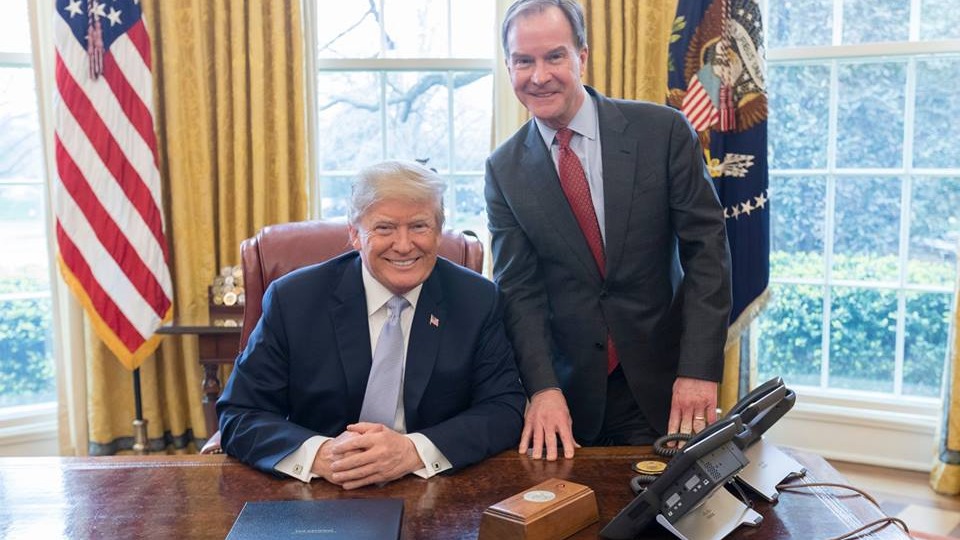 President Donald Trump with Bill Schuette