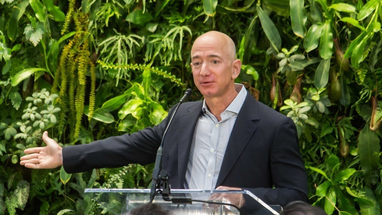 Jeff Bezos at Amazon Spheres Grand Opening in Seattle