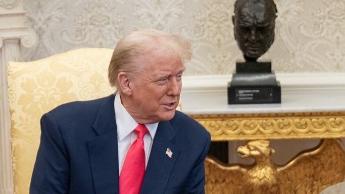 President Donald Trump and Vice President JD Vance with Taoiseach Micheál Martin