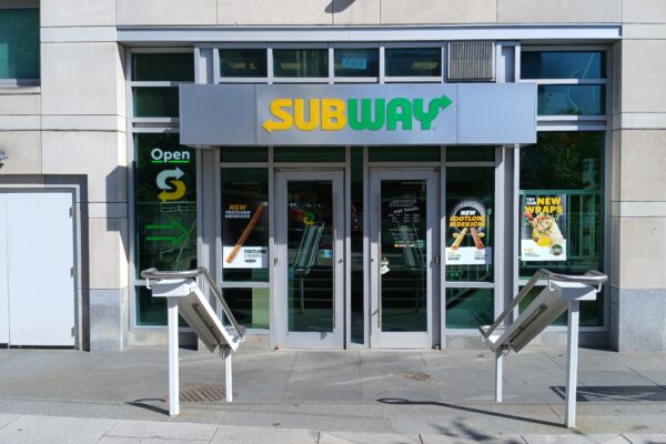 Entrance to a Subway restaurant in Foggy Bottom