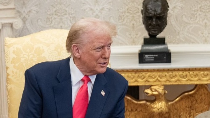 President Donald Trump and Vice President JD Vance with Taoiseach Micheál Martin