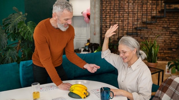 People playing bingo together