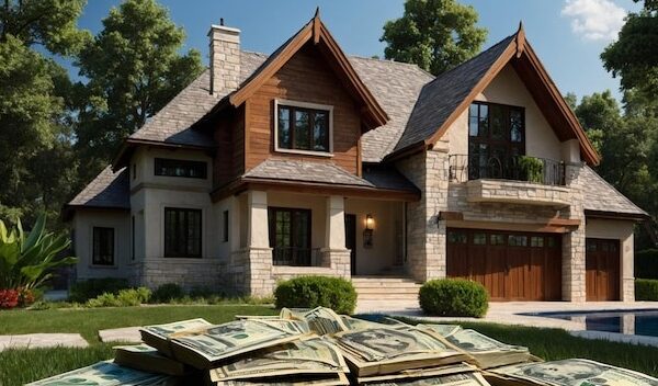 Realistic money with house