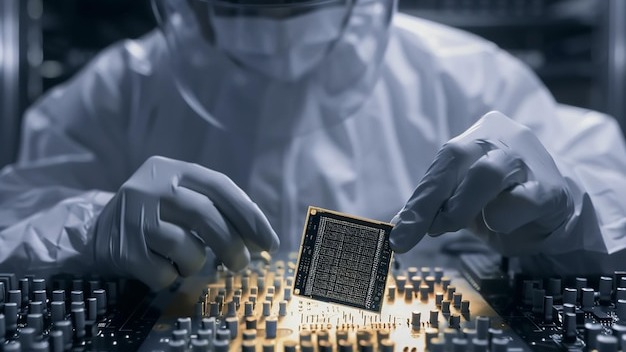 Photo portrait of young happy medical laboratory workers doctors laboratory scientist