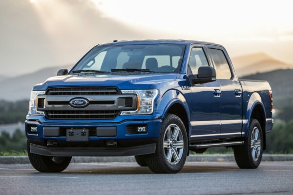 blue Ford pickup truck