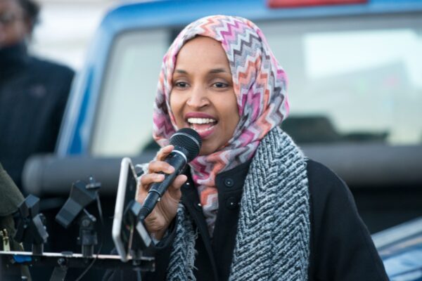 Ilhan Omar speaking at worker protest against Amazon (45406484475)