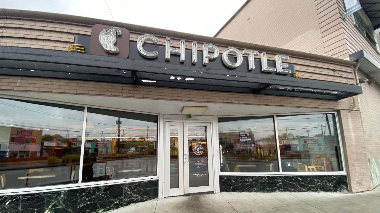 Chipotle restaurant in Woodmoor, Maryland, September 2023