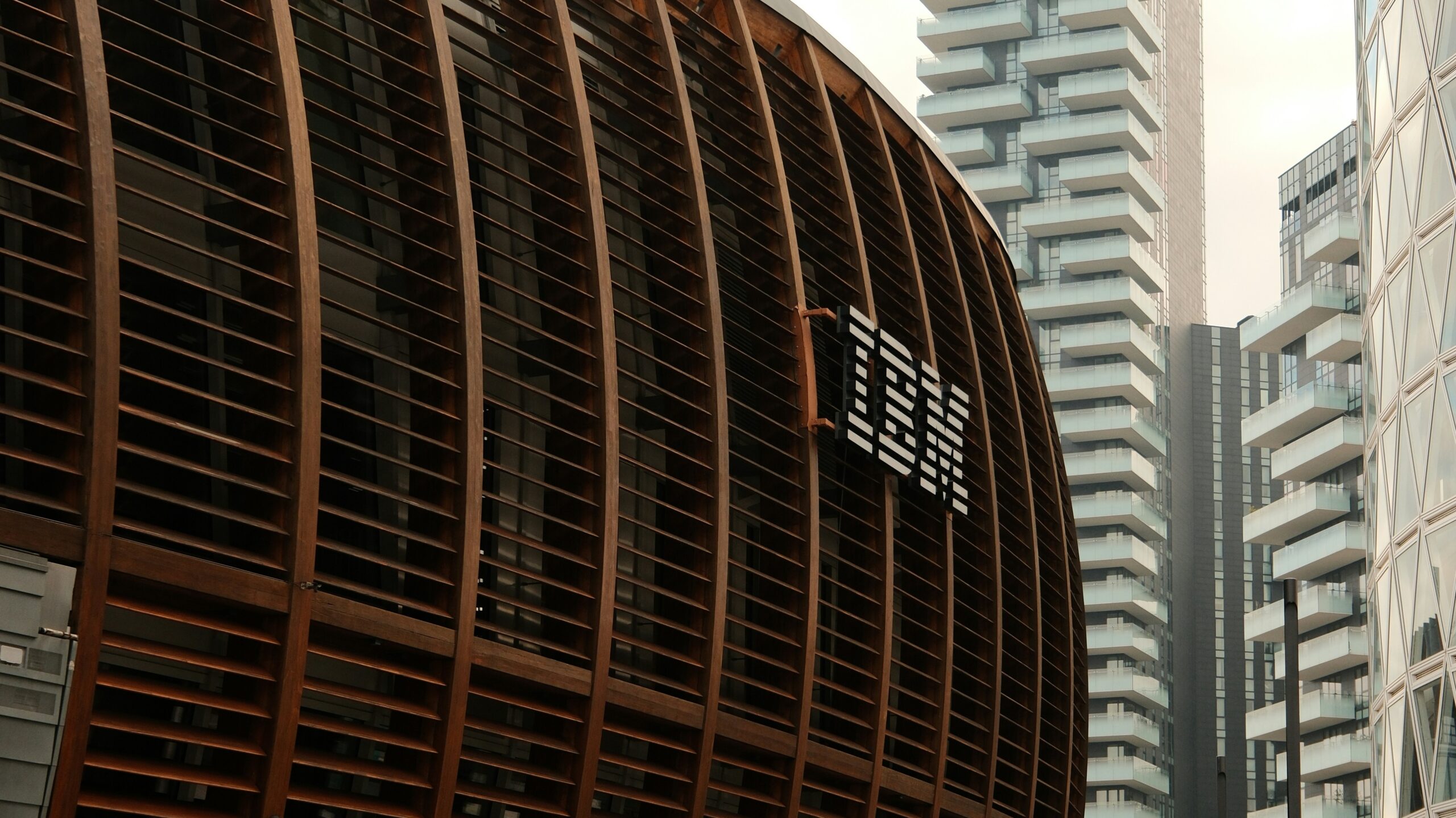 The ibm building stands proudly in the cityscape.