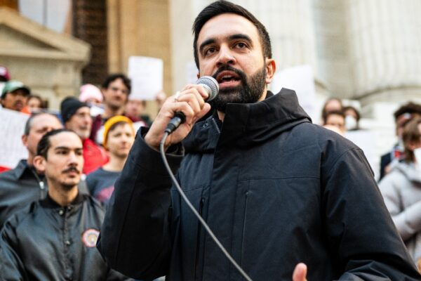 Zohran Mamdani at the Resist Fascism Rally in Bryant Park on Oct 27th 2024
