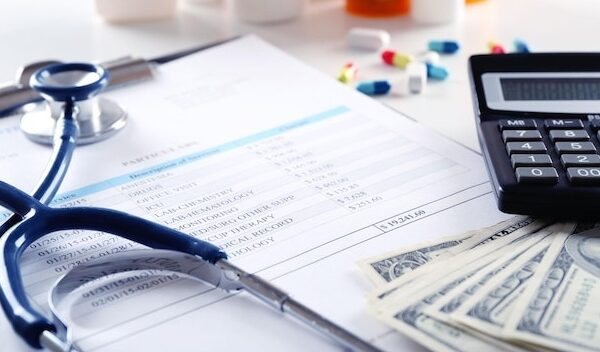 Doctor workplace close up