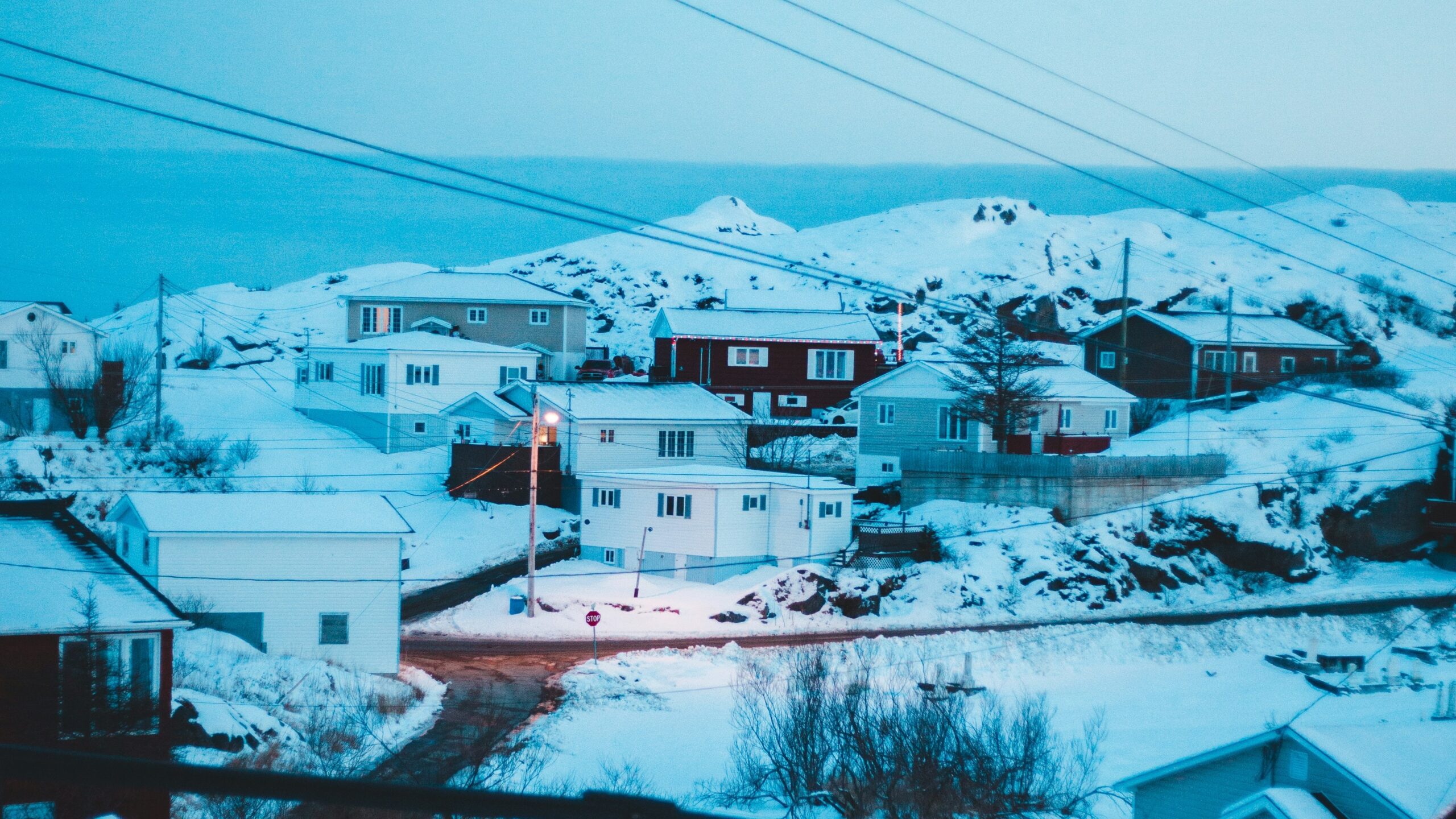 houses covered with snow during daytime