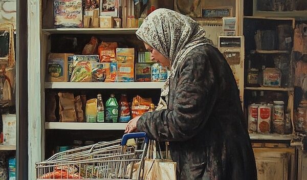 Bag Lady with a Shopping Cart