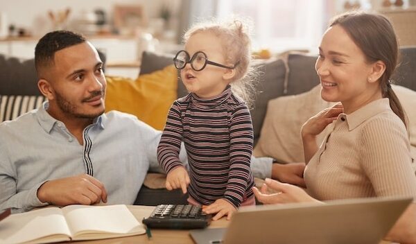 Young Family Working on Home Finances