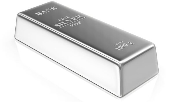 Silver Bar isolated on white