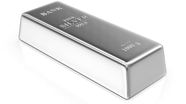 Silver Bar isolated on white
